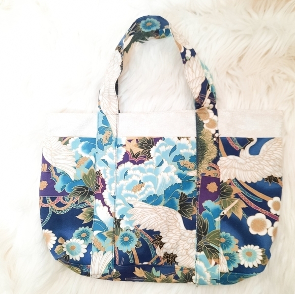 Vintage Handmade Fabric Bird Print Bag - Picture 2 of 4